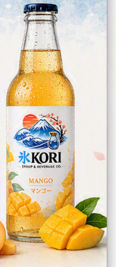 Bottle of Kori Mango sparkling carbonated beverage
