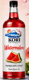 Bottle of Kori Watermelon premium simple syrup